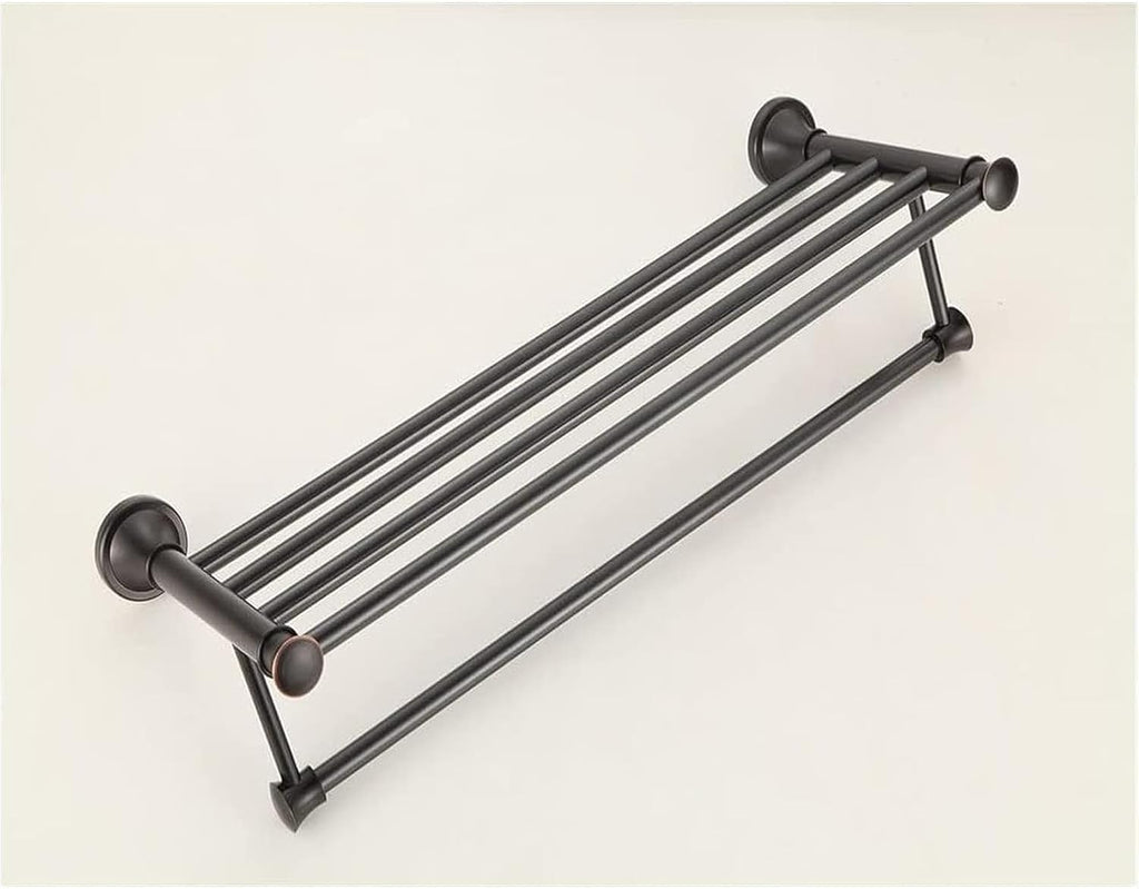Towel Rail Towel Rails Solid Brass Towel Rack with Bar for Bathroom Shelf Wall Mounted, Oil Rubbed Bronze 64CM