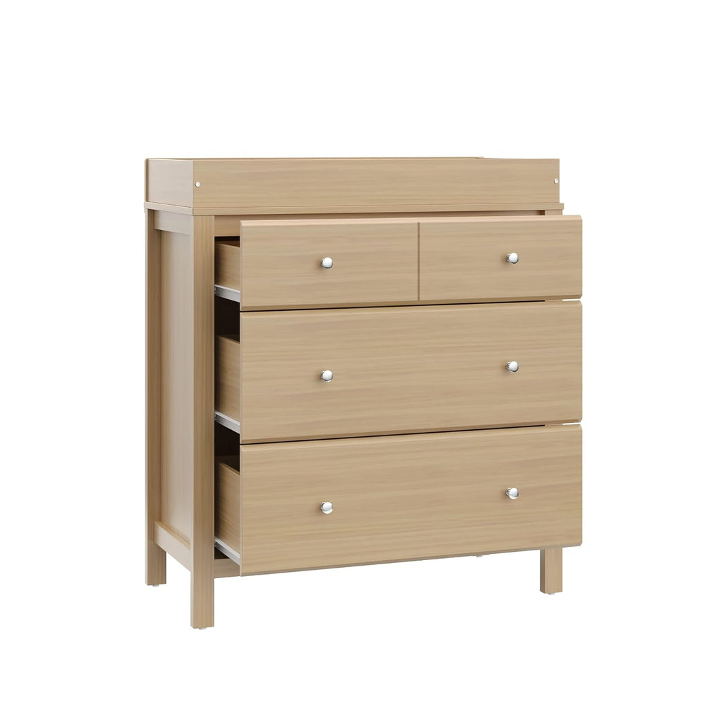 Storkcraft Horizon 3 Drawer Chest with Removable Changing Topper (Driftwood) – GREENGUARD Gold Certified Nursery Dresser, Kids' Storage Chest with Organizer, Durable and Stylish 3-Drawer Design