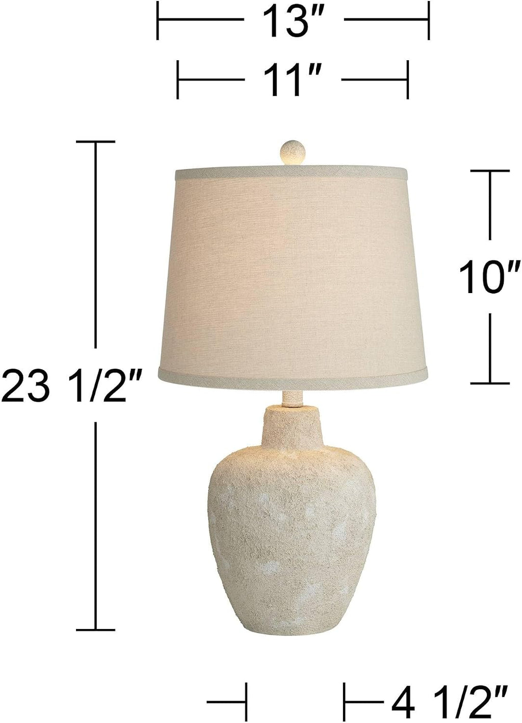360 Lighting Romeo 23 1/2' High Jar Small Farmhouse Rustic Natural Cottage Coastal Accent Table Lamps Set of 2 Beige Distressed Earth Tone Finish Shade Living Room Bedroom Bedside Nightstand
