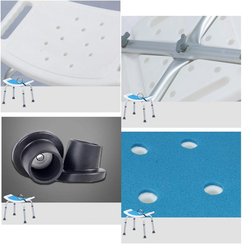 Shower Stool Shower Seat Shower Stool,Aluminium Shower Seat Chair Non-Slip Height Adjustable Disability Aid,Suitable for People with Reduced Mobility