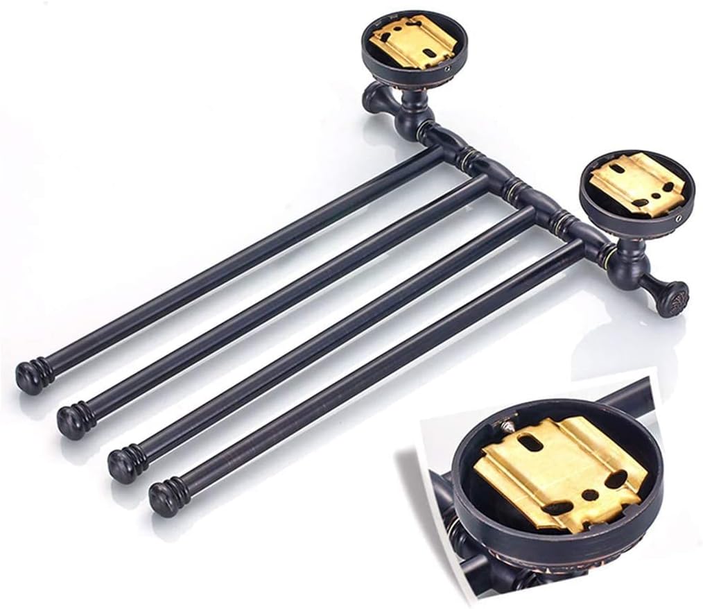Swivel Towel Rack,Modern Black Swing Out Towel Bar Towel Racks for Bathroom or Kitchen, Metal Oil Rubbed Bronze Towel Bar Folding Arm Swivel Hanger Bathroom Storage Organizer Wall Mounted (Color : B