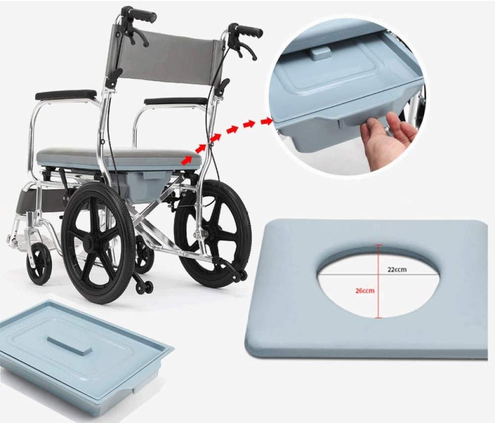 Wheelchair - with Seat Folding Wheelchair, Elderly Portable Wheelchair, Bathing Scooter, Handicapped Trolley, Size; 56X97X90CM