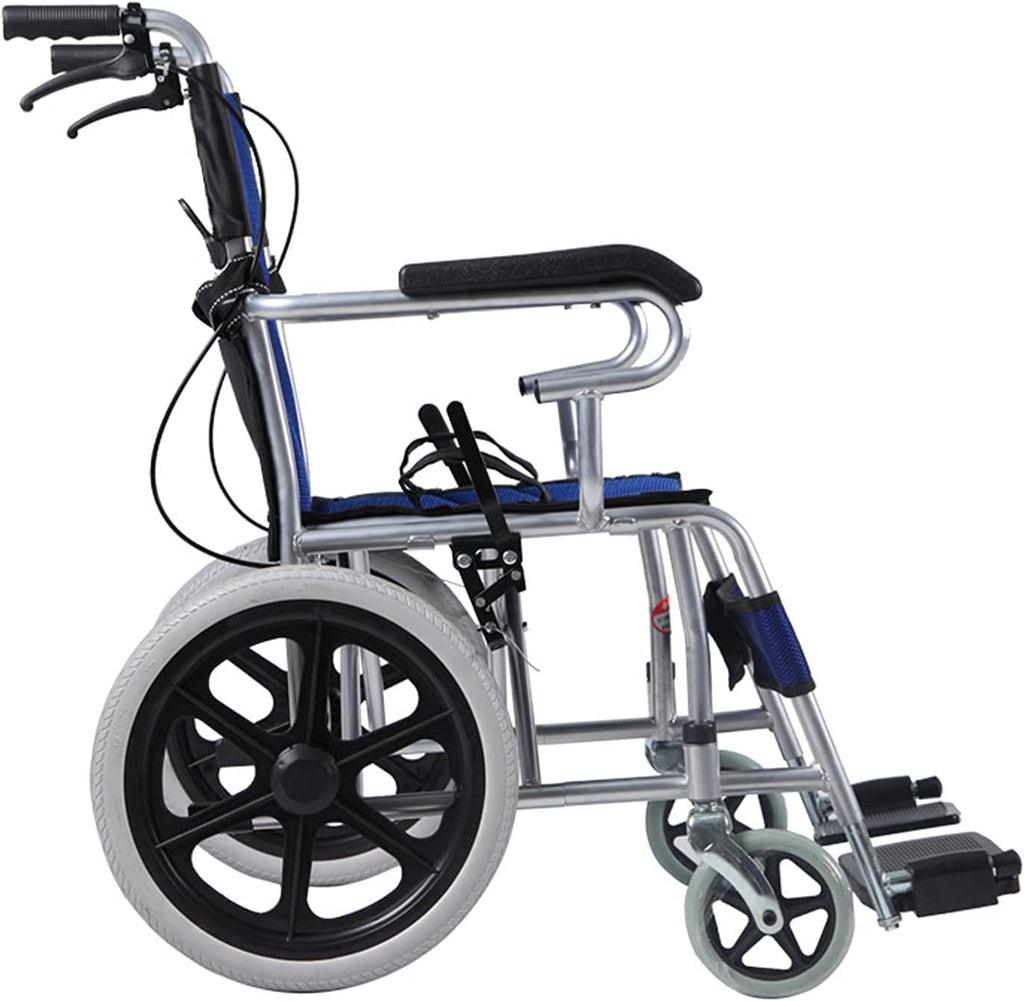 Wheelchairs Folding Wheelchairs,Folding Wheelchair Non-Inflatable Net Weight 11Kg Foldable Compact Travel Version Portable Mobility Scooter for Elderly Persons with Disabilities