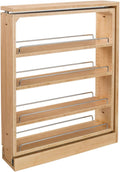 Rev-A-Shelf Pullout Filler for Between Base Kitchen Cabinets, Wooden Pantry Storage Shelves for 6' W x 30' H Opening, New Install Only, 432-BF-6C