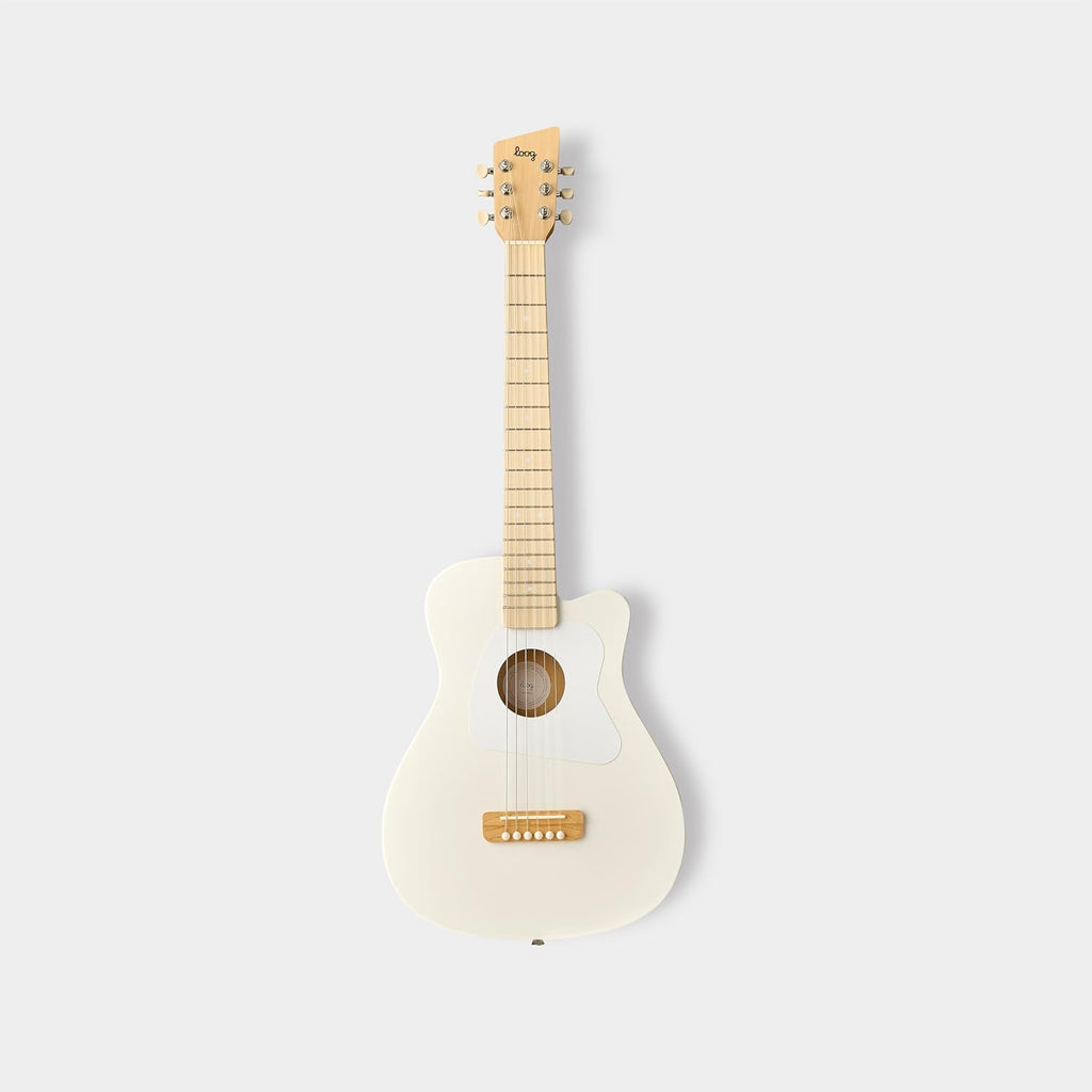 Loog Pro 6 Acoustic kids real guitar for Beginners Compact size Ages 9+ Learning app and Lessons included