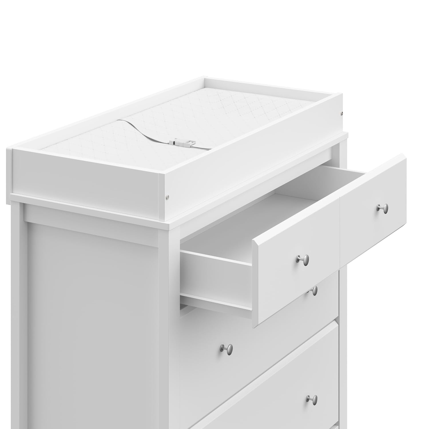 Storkcraft Horizon 3 Drawer Chest with Changing Topper (White) – GREENGUARD Gold Certified, Includes Removable Changing Table Topper, Chest of Drawers for Nursery & Kids Bedroom