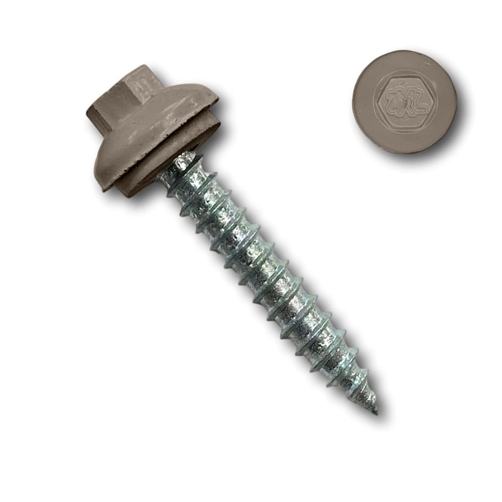 EAGLE 1 Long-Life Metal Roofing Screws: #14 x 1.5 Dome Cap Metal Roofing Screws (250-Count), Self-Tapping Tip, EPDM Washer, Multiple Colors/Includes 5/16' Magnetic Hex Bit Driver (B. Slate, 250)