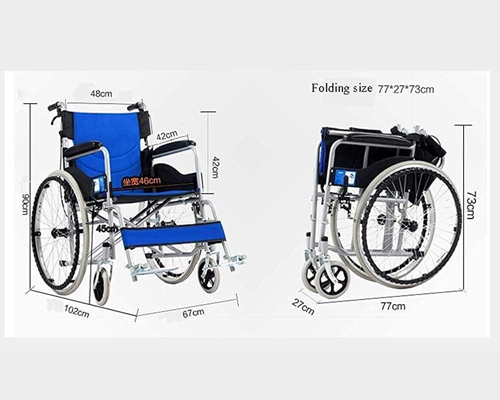 Wheelchairs Wheelchair Driving, Thick Steel Tube Ultra Light Portable Folding Wheelchair Trolley Old Scooter Disabled