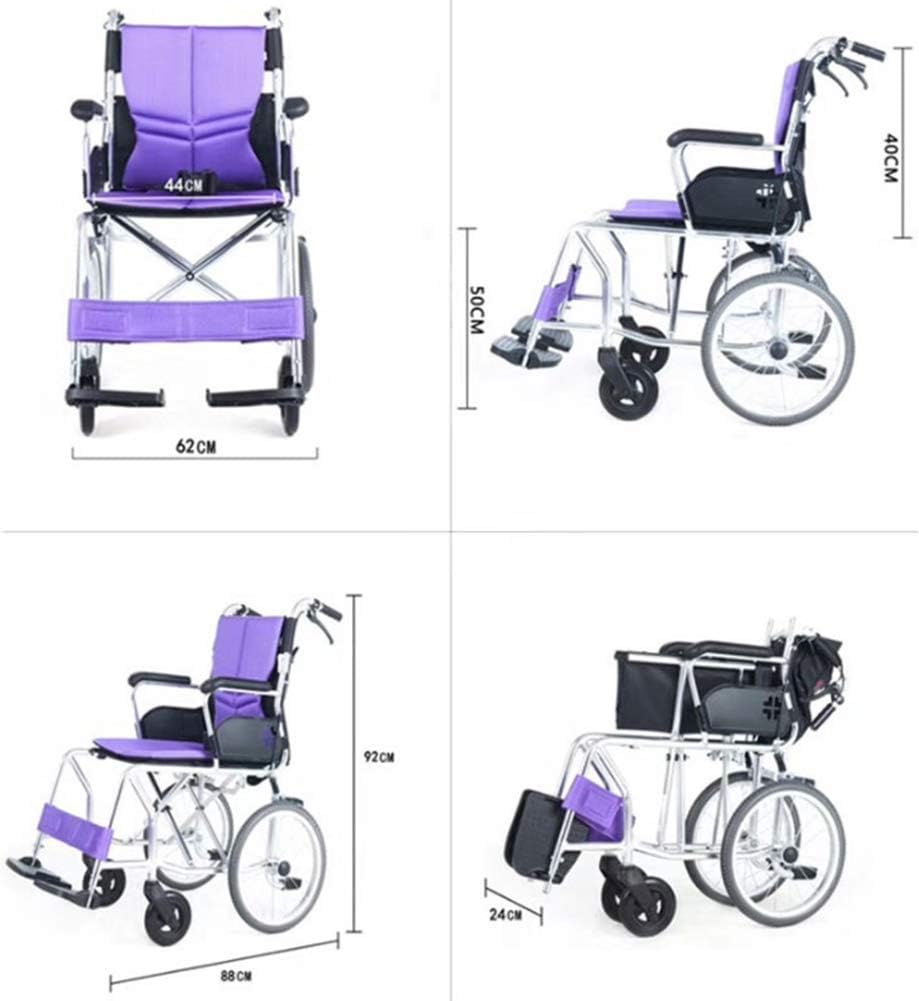 Wheelchair,Lightweight Folding Wheelchair Driving,Elderly Wheelchair Portable Aluminum Alloy Ultralight Scooter Trolley,Portable