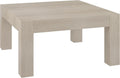Henn&Hart 34' Square Coffee Table with Wood Top for Living Room, Family Room, Office, or Apartment, Beech White