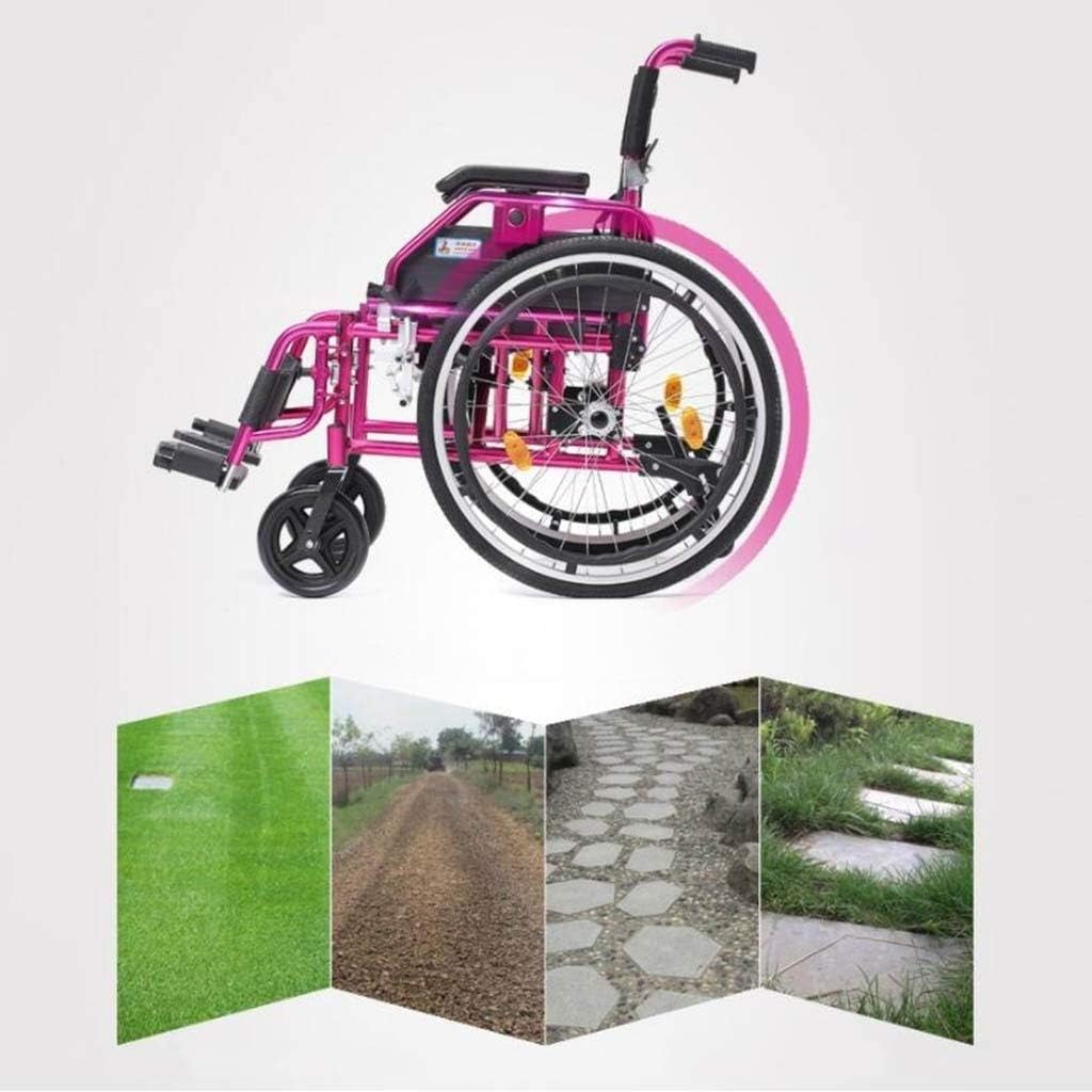 Wheelchair Lightweight Foldable, Manual with Non-Pneumatic Tire Adjustable Pedals Aluminum Alloy Push Scooter,Portable