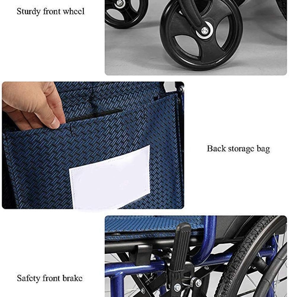 Wheelchair, Folding Lightweight, Ultra-Light, Portable Travel Cart, Old Wheelchair, Disabled, Old Scooter, Product Size -89 87 58cm