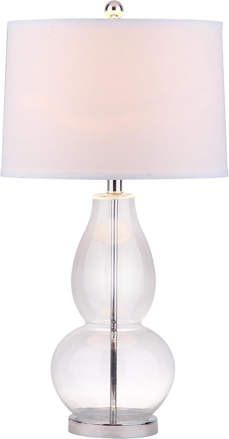 SAFAVIEH Lighting Collection Mercurio Crackle Glass Double Gourd 29-inch Bedroom Living Room Home Office Desk Nightstand Table Lamp Set of 2 (LED Bulbs Included)