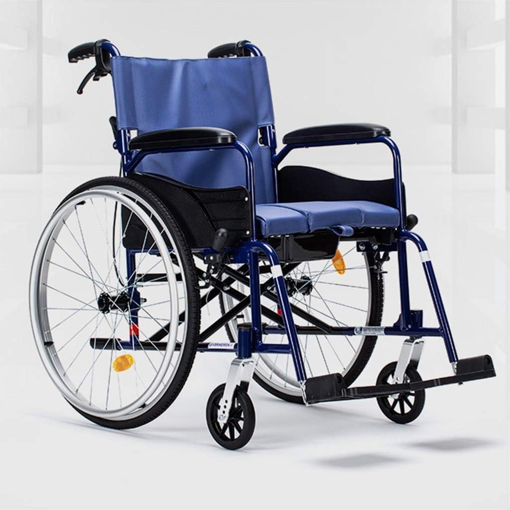 Wheelchairs, Manual wheelchairs, Aluminum Alloy wheelchairs are Lightweight and Foldable, self-propelled wheelchairs with handbrakes and Swivel Pedals, Suitable for The Elderly with Disabilities (Siz