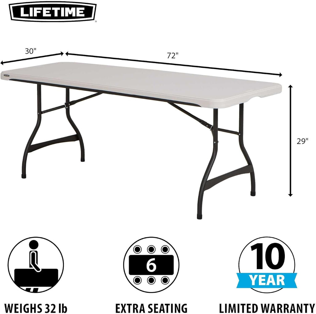 Lifetime 6-Foot Nesting Folding Table, Commercial, Almond