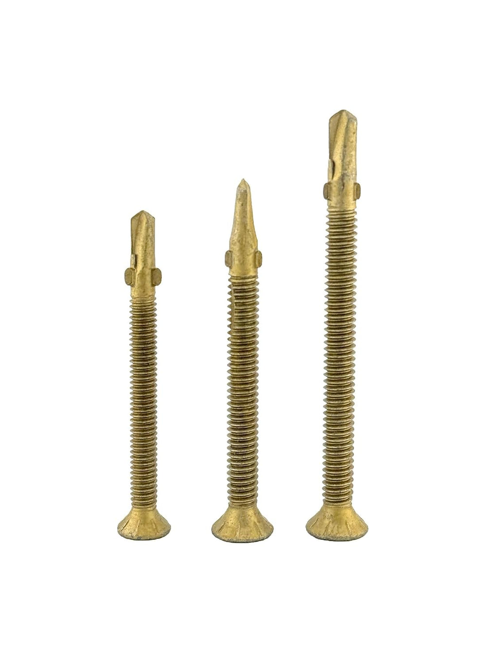 #14 x 3-1/4' Premium Screws, Rust Resistant, Branze Flat Torx Star Drive Head Exterior Coated Self-Drilling Wood to Metal Dura-Screws (1 CASE, 1000 PCS)