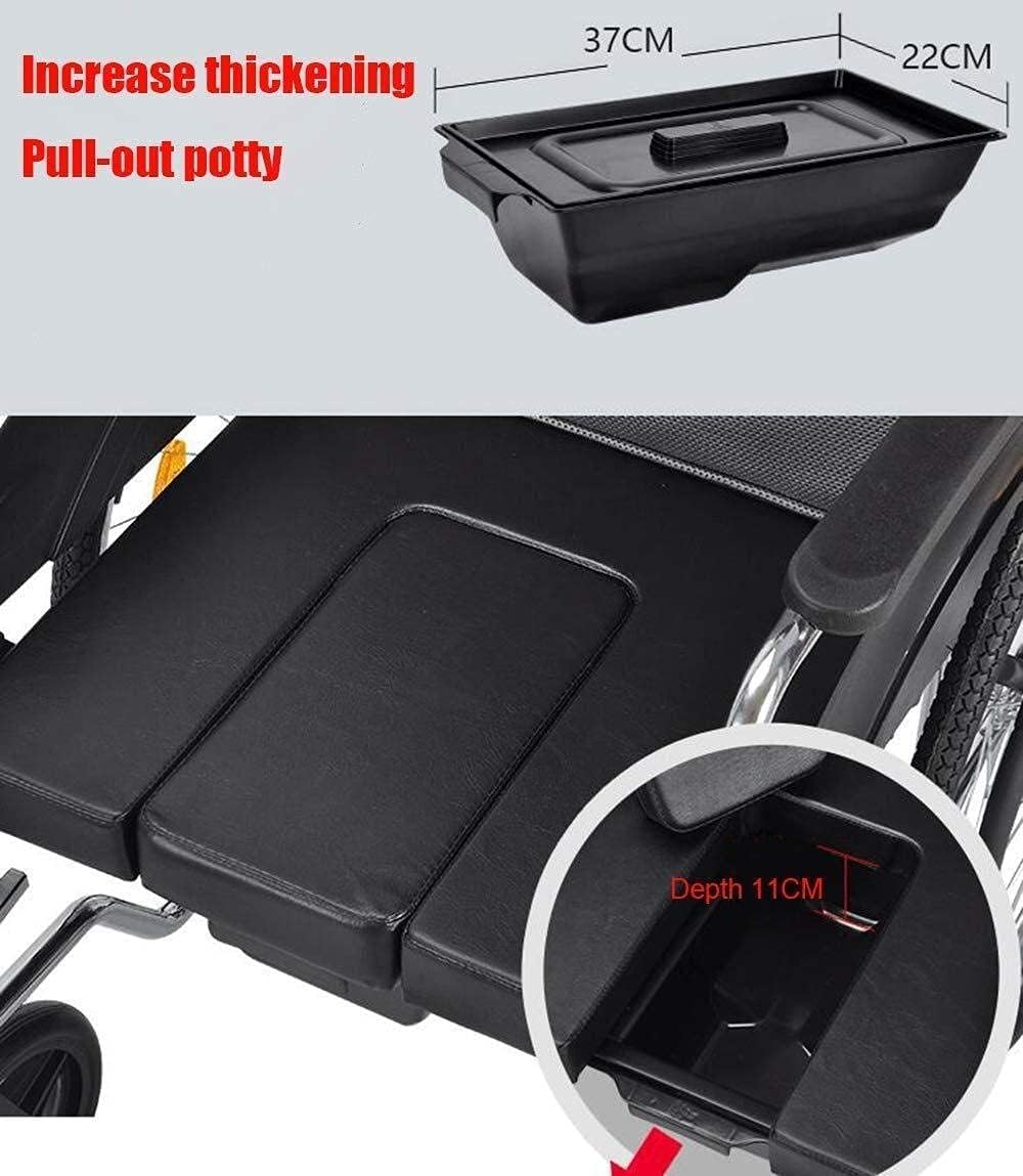Wheelchairs Wheelchair 23 Kg Folded Back One Hundred Kilograms of Controlling A Portable Seat Bearing Seat 47 * 45Cm Removable Desktop, Toilet, Elderly People with Disabilities Dg/Red (Red)(Black)