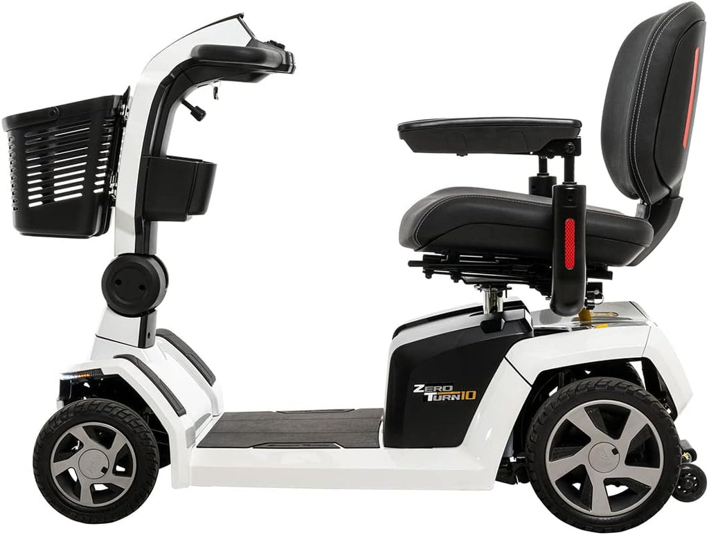 Pride Mobility ZT10 (Zero Turn 10) Four Wheel Recreational Scooter with CTS Suspension, 400 lbs. Weight Capacity (Pearl White)