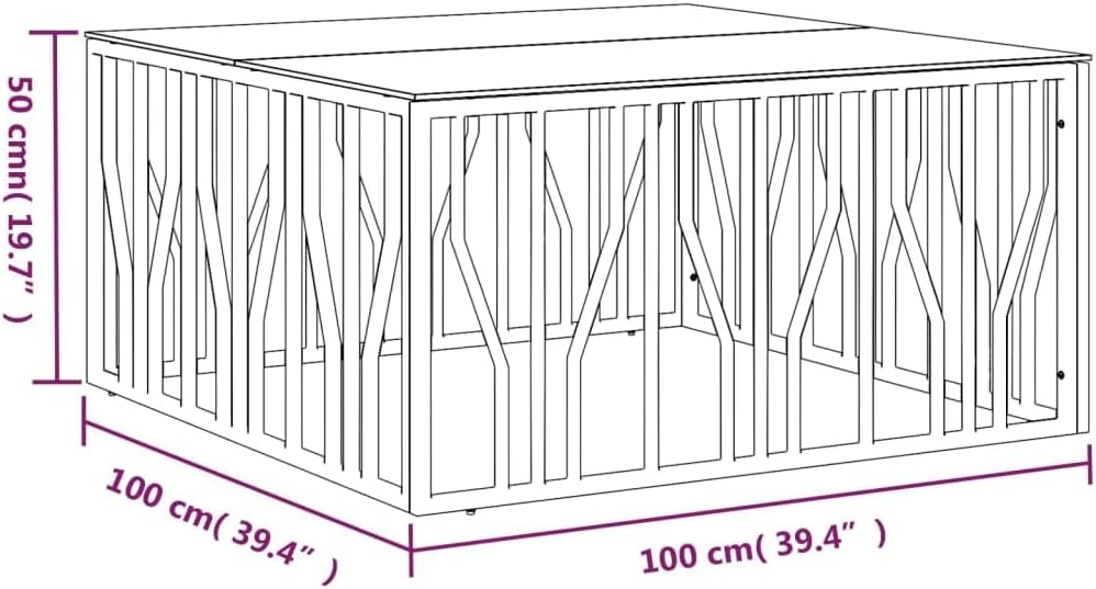 vidaXL Coffee Table Stainless Steel 39.4x39.4x19.7 in Durable