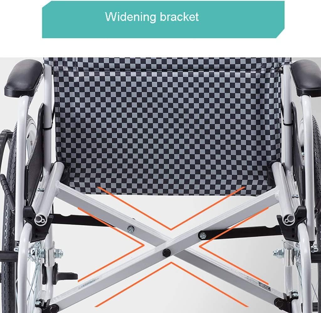 Mobile Lightweight Wheelchair Foldable Transport Wheelchair W/Handbrakes & Folding Backrest Aluminum Alloy Travel Trolley Scooter for The Elderly Driving Trolley