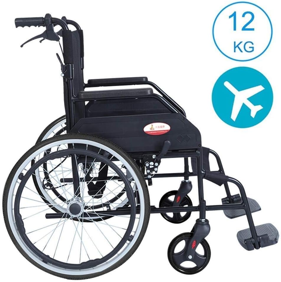 Wheelchair Aluminum Alloy Fold Light, Old Man Disabled Trolley Super Light Scooter,Portable