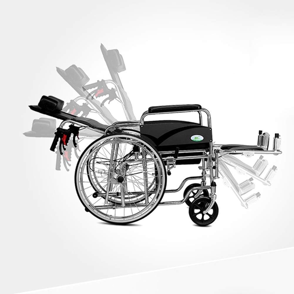 Wheelchair Self-Style, Home High Back Lying Collapsible Portable Travel Old Man Trolley Disabled Scooter,Portable