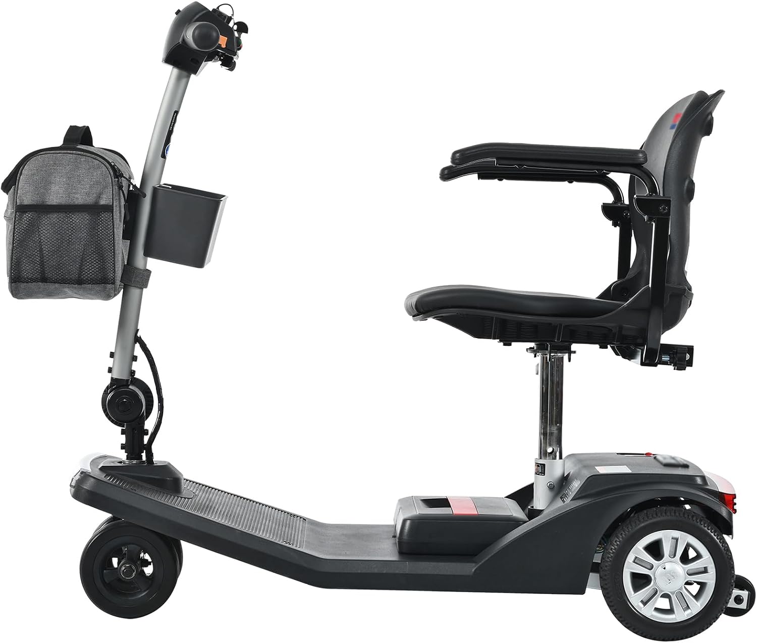 Mobility Scooters for Seniors & Adults 350 Lb Weight Foldable,All-Terrain 4-Wheel Powered Scooter,Lightweight Portable Folding Design,Disability Electric Wheelchair,w/Led Lights,15Miles,Black