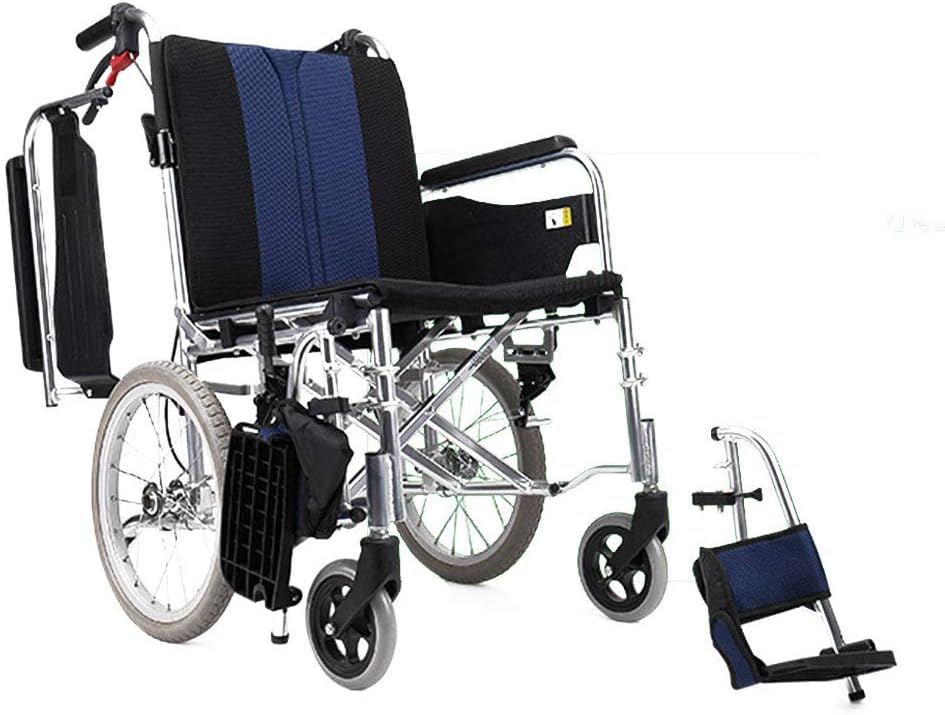 Wheelchair for The Elderly with Disabilities, Made of Aviation Aluminum Alloy, Foldable Backrest and Liftable Footrest, with Safety Belt for Safer,Portable