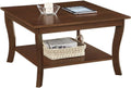 HomeStock Square Coffee Table - Solid Wood Living Room Accent Table - 30' x 30' x 18' Espresso