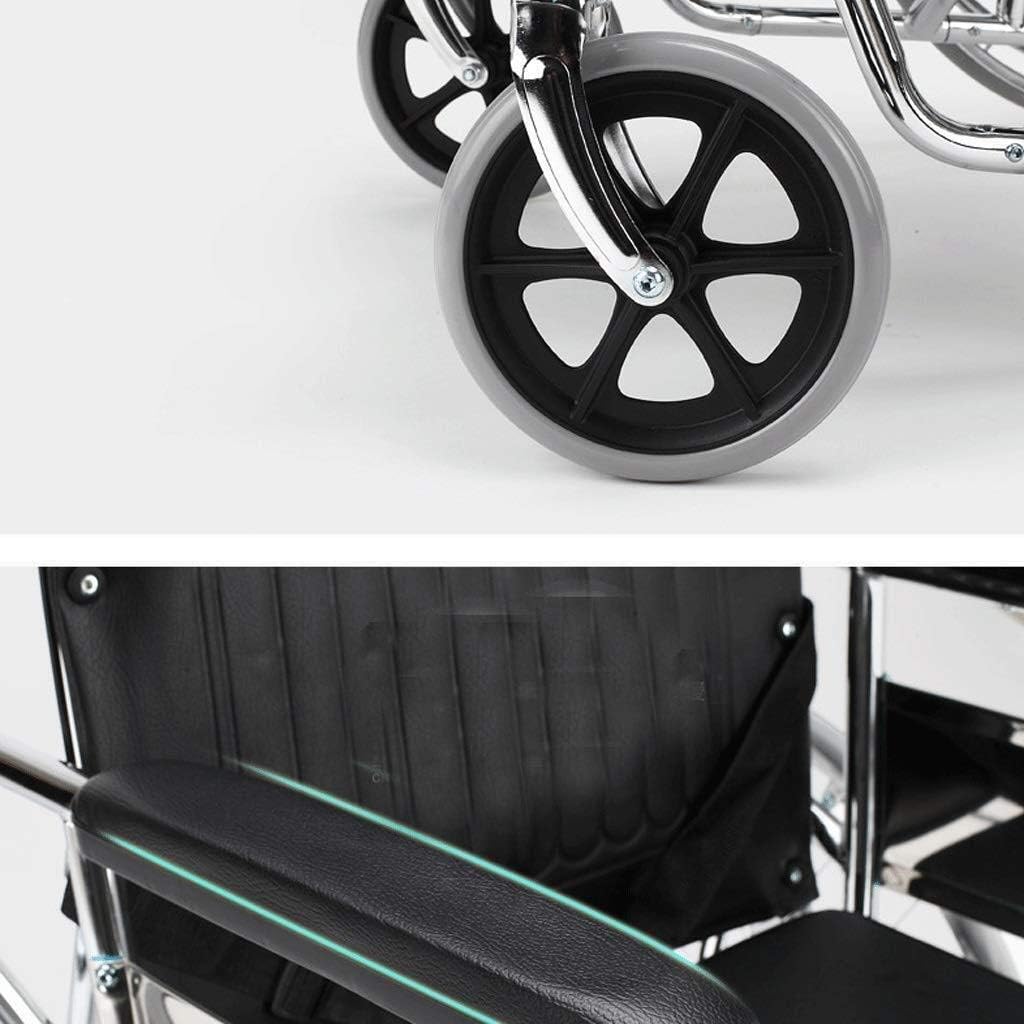 Wheelchair Aluminum Alloy Mobile Toilet, Fold Light with Toilet High Back Elderly/Disabled Trolley Scooter,Portable