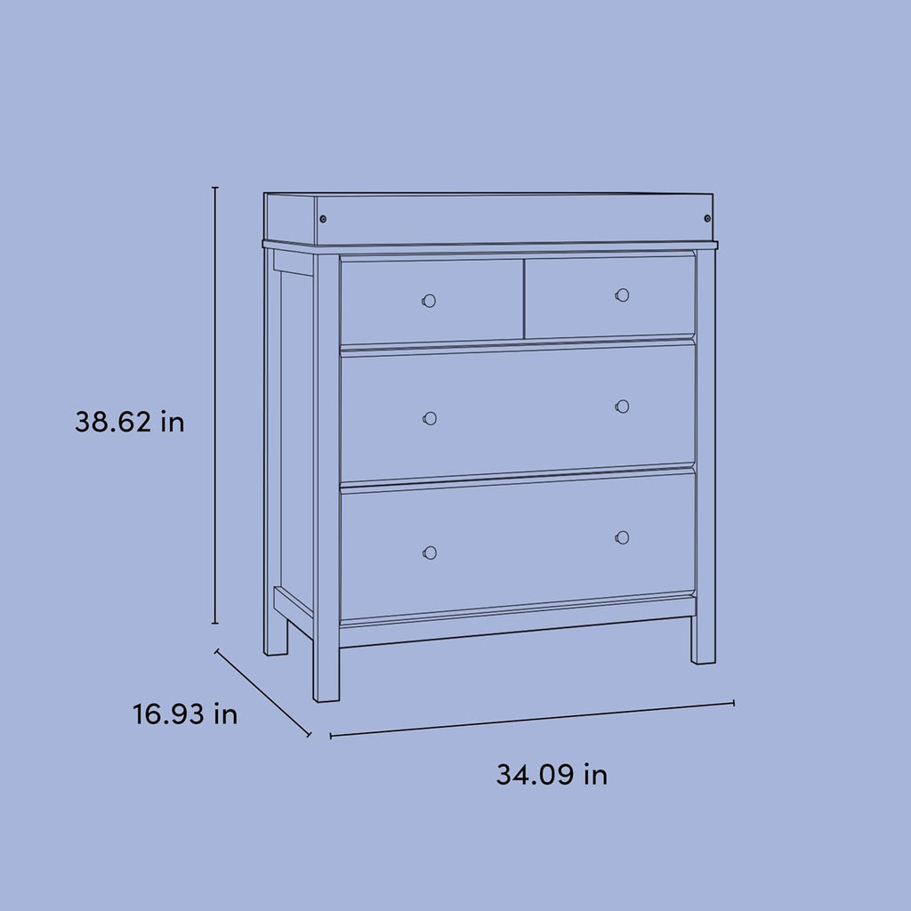 Storkcraft Horizon 3 Drawer Chest with Changing Topper (White) – GREENGUARD Gold Certified, Includes Removable Changing Table Topper, Chest of Drawers for Nursery & Kids Bedroom