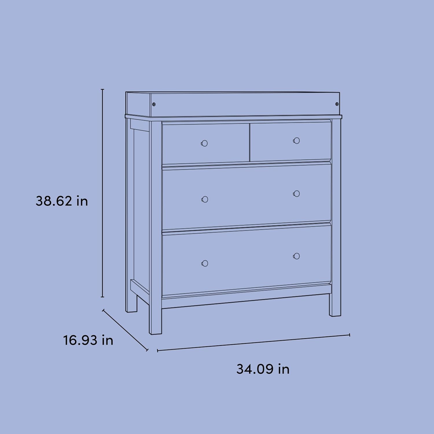 Storkcraft Horizon 3 Drawer Chest with Changing Topper (White) – GREENGUARD Gold Certified, Includes Removable Changing Table Topper, Chest of Drawers for Nursery & Kids Bedroom