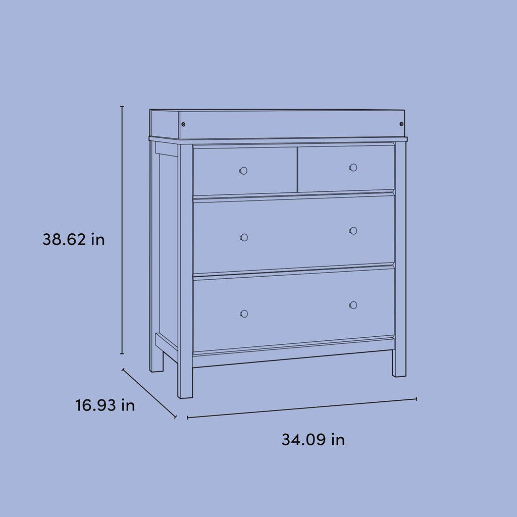 Storkcraft Horizon 3 Drawer Chest with Removable Changing Topper (Driftwood) – GREENGUARD Gold Certified Nursery Dresser, Kids' Storage Chest with Organizer, Durable and Stylish 3-Drawer Design