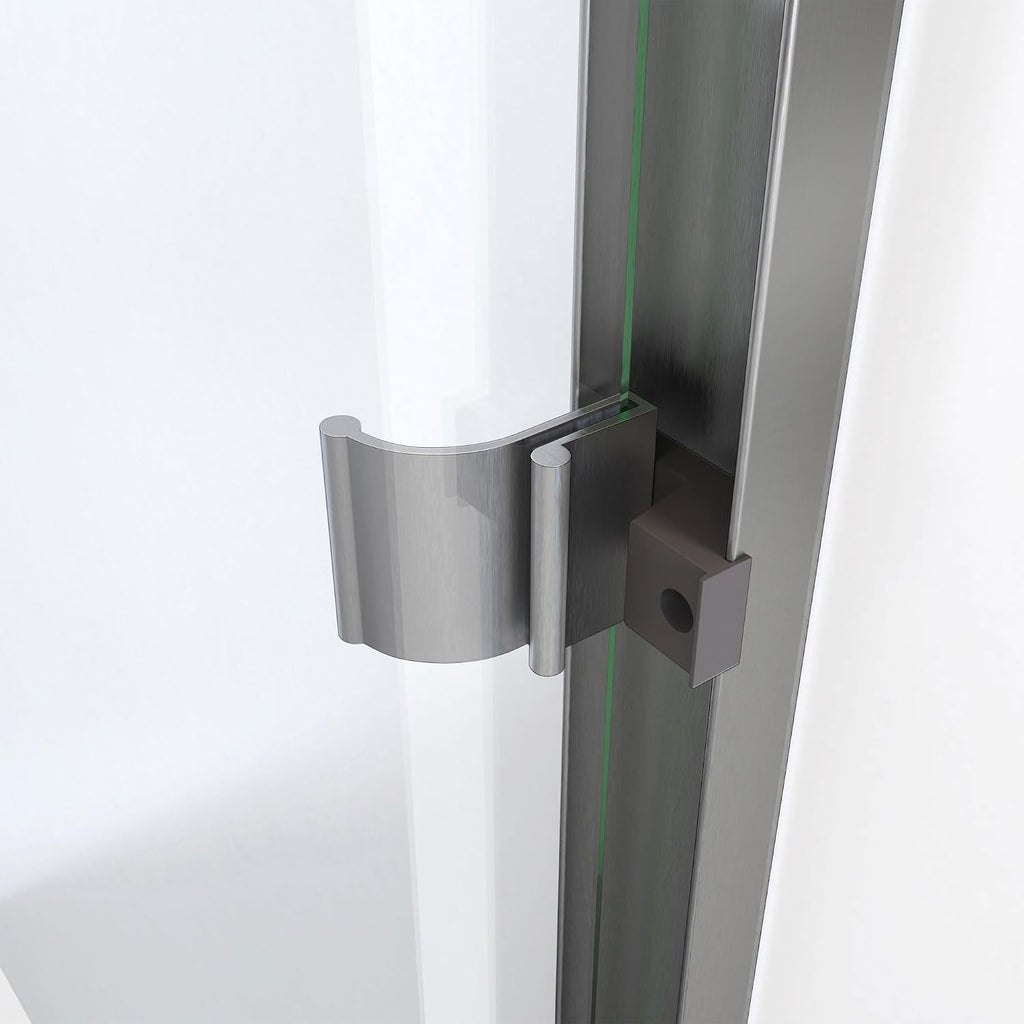 DreamLine Alliance Pro BGX 56-60 inch W x 70 3/8 inch H Semi-Frameless Bypass Shower Door in Brushed Nickel and Clear Glass