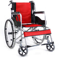 Wheelchair Manual,Fold Light Old Man Scooter Portable Travel Super Light Seniors/Disabled Trolley Transport Chair,portable(Red)
