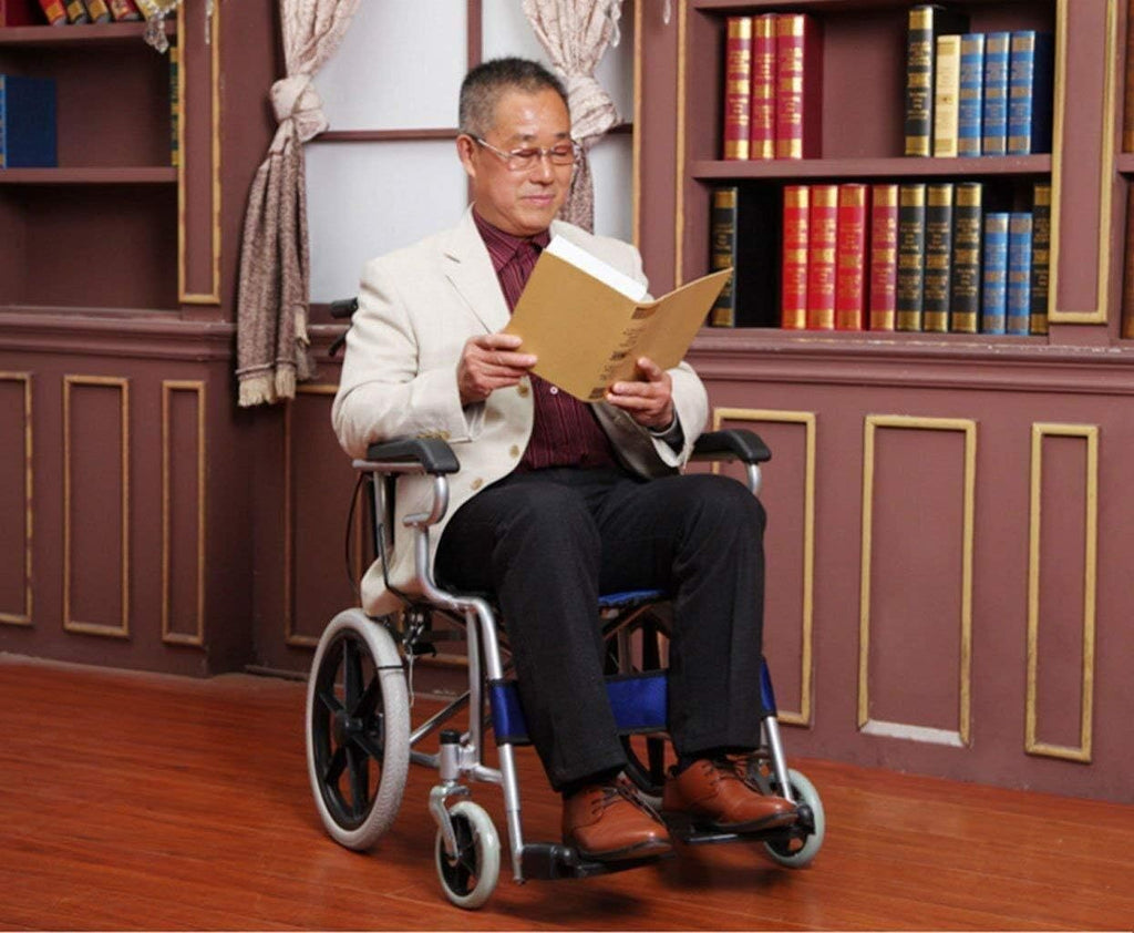 Wheelchair Carbon Steel - Fold Light Manual Portable Trolley for Disabled Seniors - Super Light Scooter, Ideal Travel Companion