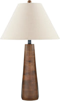 Signature Design by Ashley Danset Casual Contemporary UL Listed Table Lamp with Empire Hardback Fabric Shade and 3-Way Switch, Wood, 30.13' High, Brown