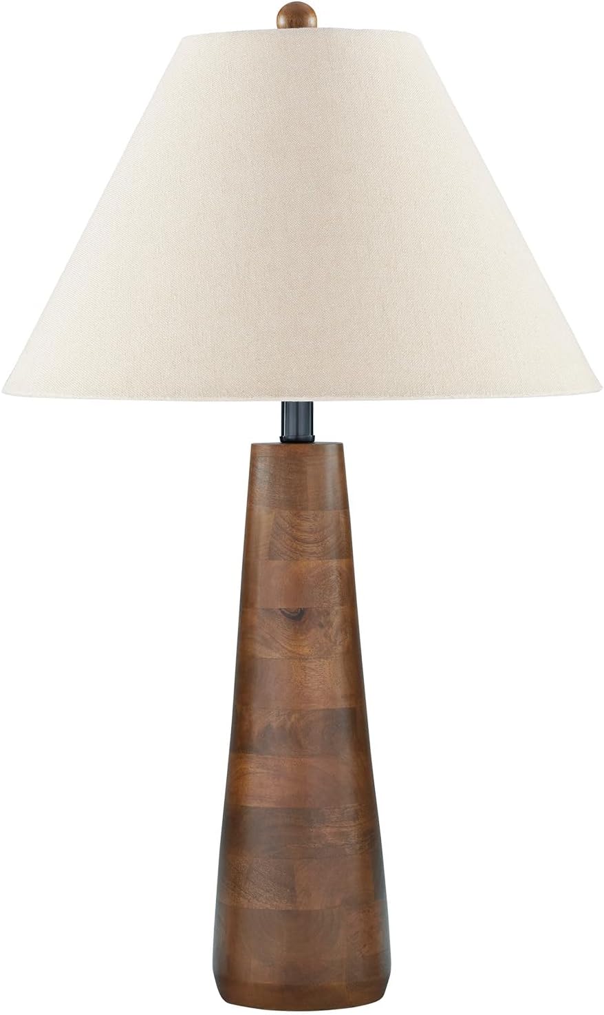 Signature Design by Ashley Danset Casual Contemporary UL Listed Table Lamp with Empire Hardback Fabric Shade and 3-Way Switch, Wood, 30.13' High, Brown