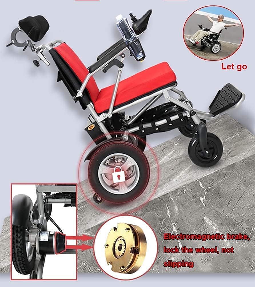 Aluminum Alloy Electric Wheelchair Portable Folding Headrest Trolley Travel Scooter for The Elderly with Disabilities