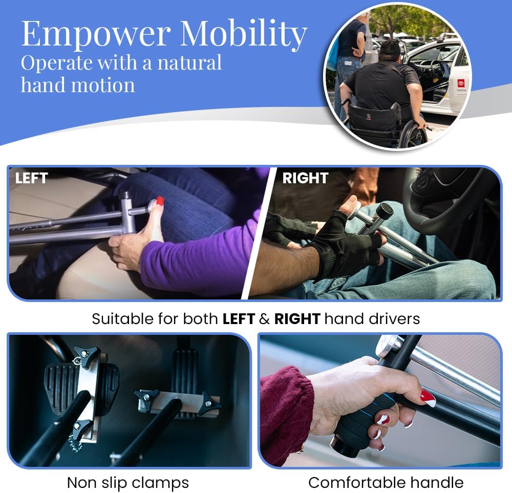 QuicStick Car Hand Controls for Disabled Drivers, Handicap Driver Hand Controls, Driving Handicap Aid Equipment For Permanent Or Temporary Disability