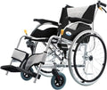 Wheelchair Aluminum, Folding Travel with Non-Pneumatic Tire Adjustable Foot Pedal Double Brake Disabled/Elderly Trolley Scooter Self-Propelled,Portable