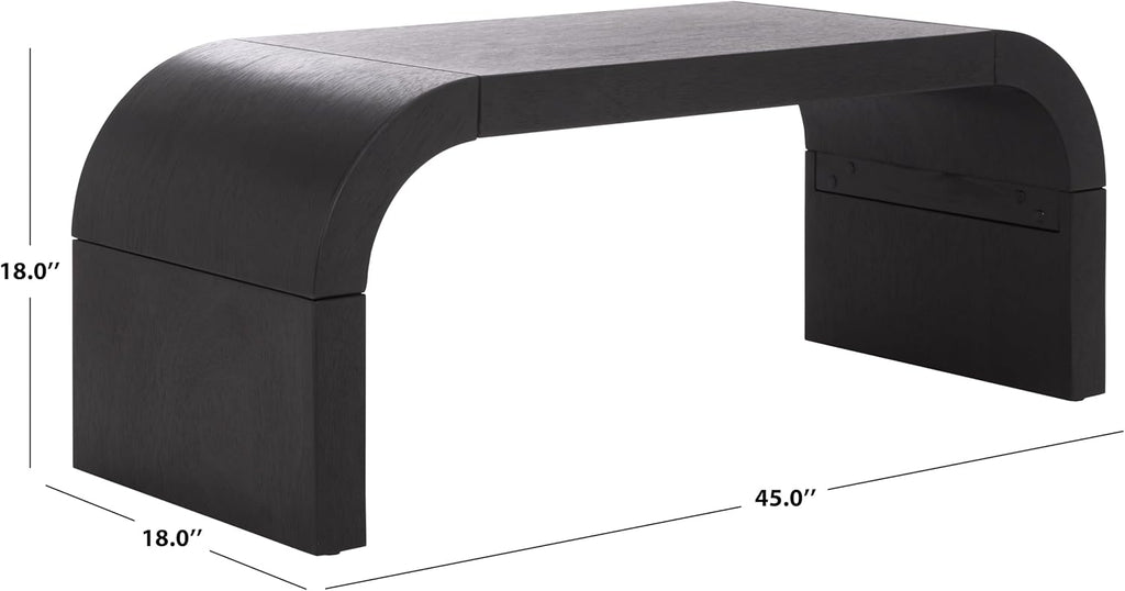 SAFAVIEH Home Collection - Liasonya Coffee Table, Black with Curved Base Waterfall Design for Living Room (COF6610C)