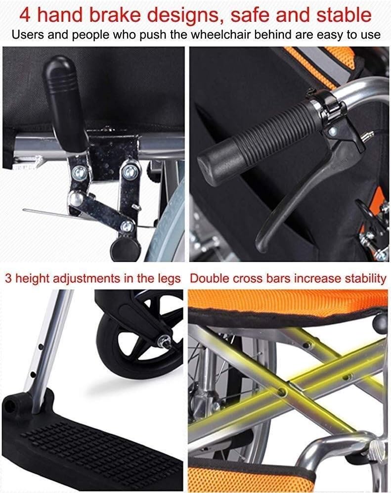 Wheelchair Aluminum Alloy, Fold Light Multifunction Old Man Portable Disabled Trolley Scooter,Portable