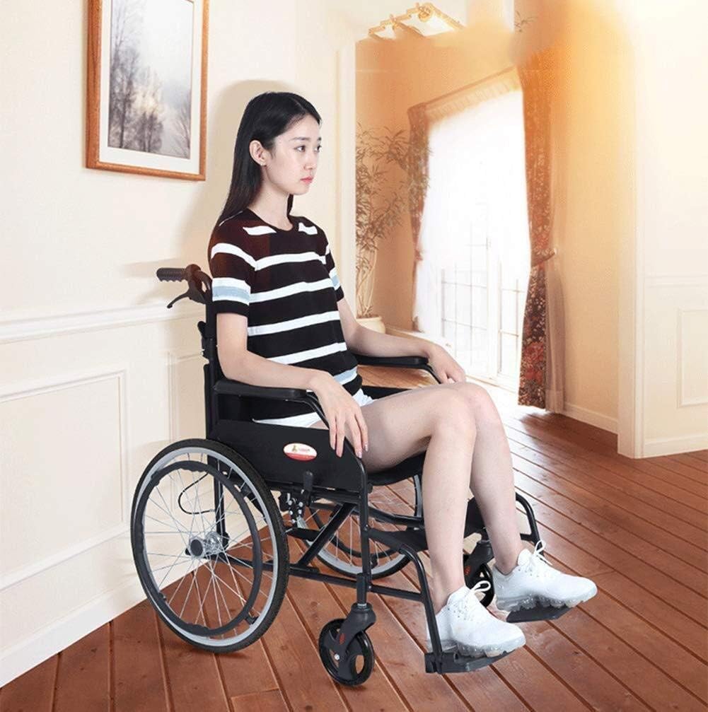 Wheelchair Aluminum Alloy Fold Light, Old Man Disabled Trolley Super Light Scooter,Portable