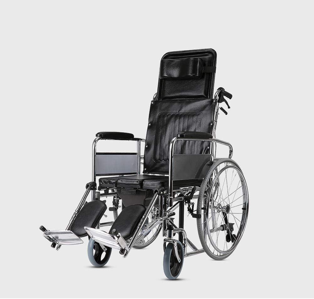 Wheelchairs High Back Fully Reclining Wheelchair, Car Foldable with Toilet Elderly Scooter