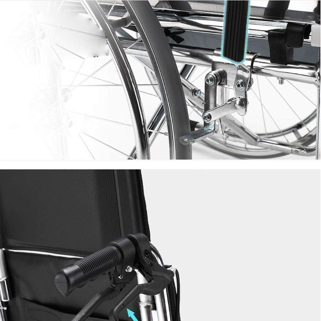 Wheelchair Aluminum Alloy Mobile Toilet, Fold Light with Toilet High Back Elderly/Disabled Trolley Scooter,Portable
