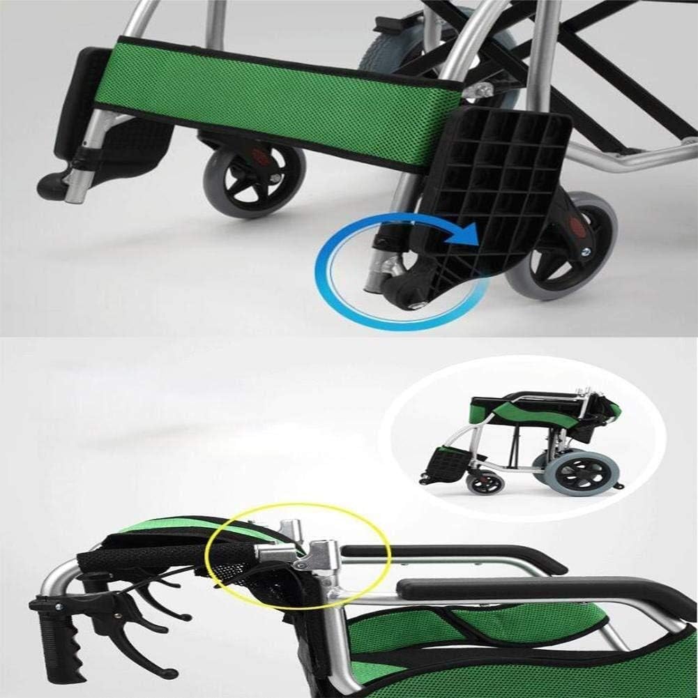 Wheelchair Fold Light Portable Aluminum Alloy, Travel Aircraft Disabled Trolley Old Man Scooter,Portable