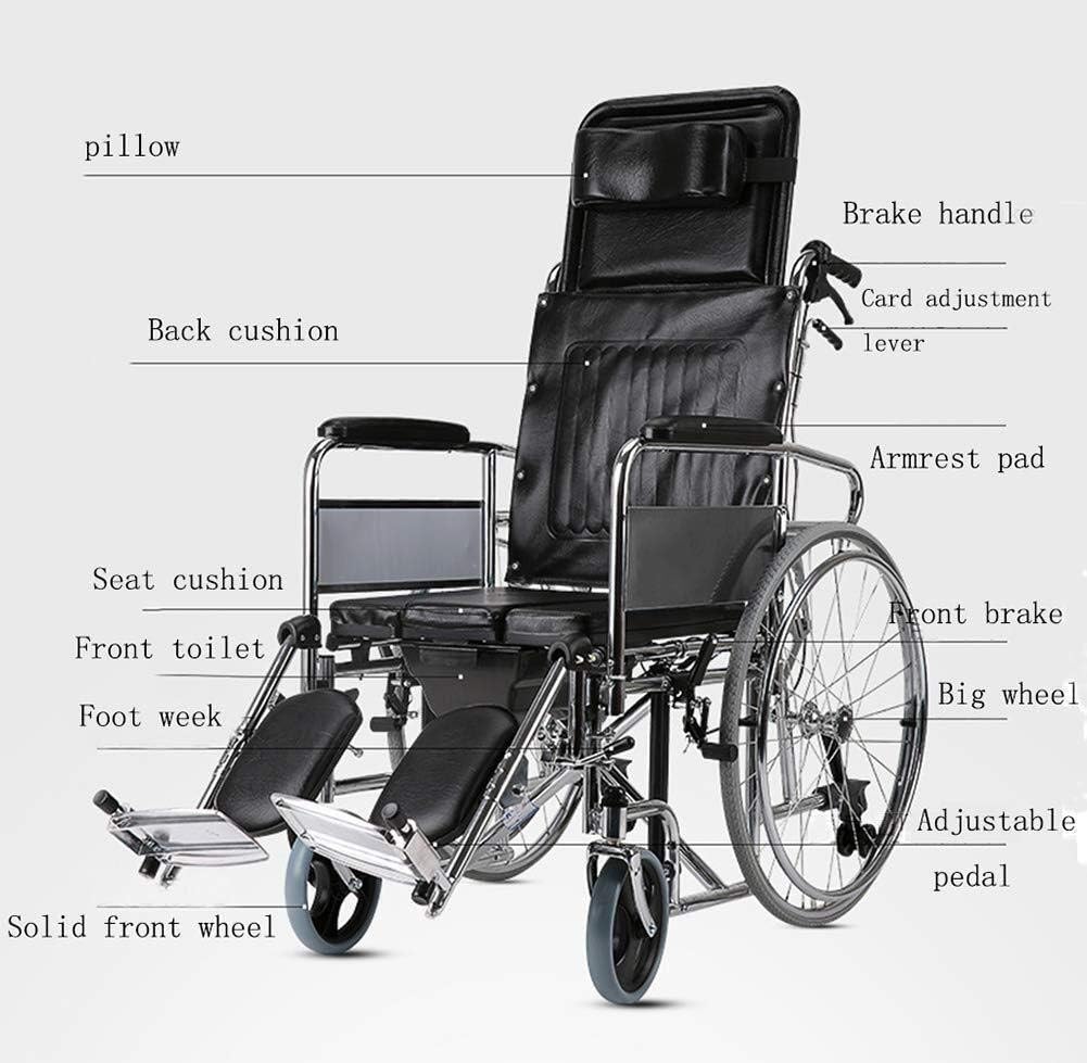 Wheelchairs High Back Fully Reclining Wheelchair, Car Foldable with Toilet Elderly Scooter