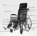 Wheelchairs High Back Fully Reclining Wheelchair, Car Foldable with Toilet Elderly Scooter