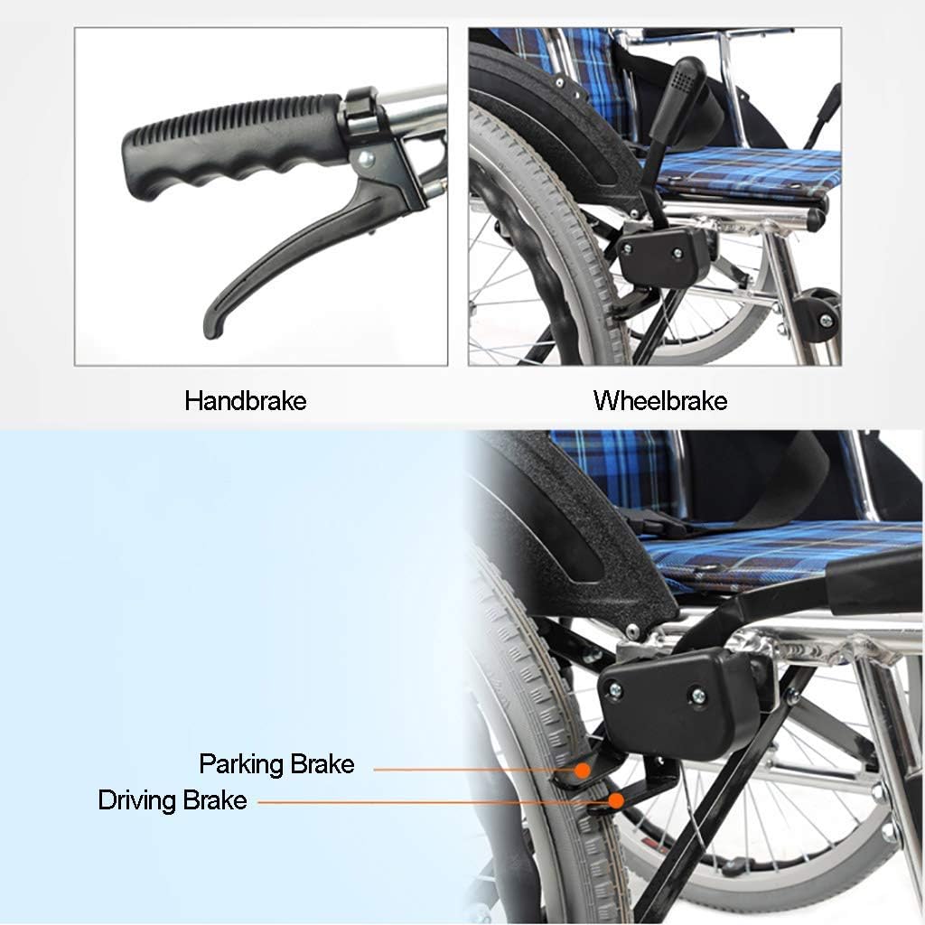 Wheelchairs Folding Wheelchair,Lightweight Transport Folding Aluminum Alloy Frame Wheelchair Portable Travel Chair Suitable for Seniors Persons with Disability